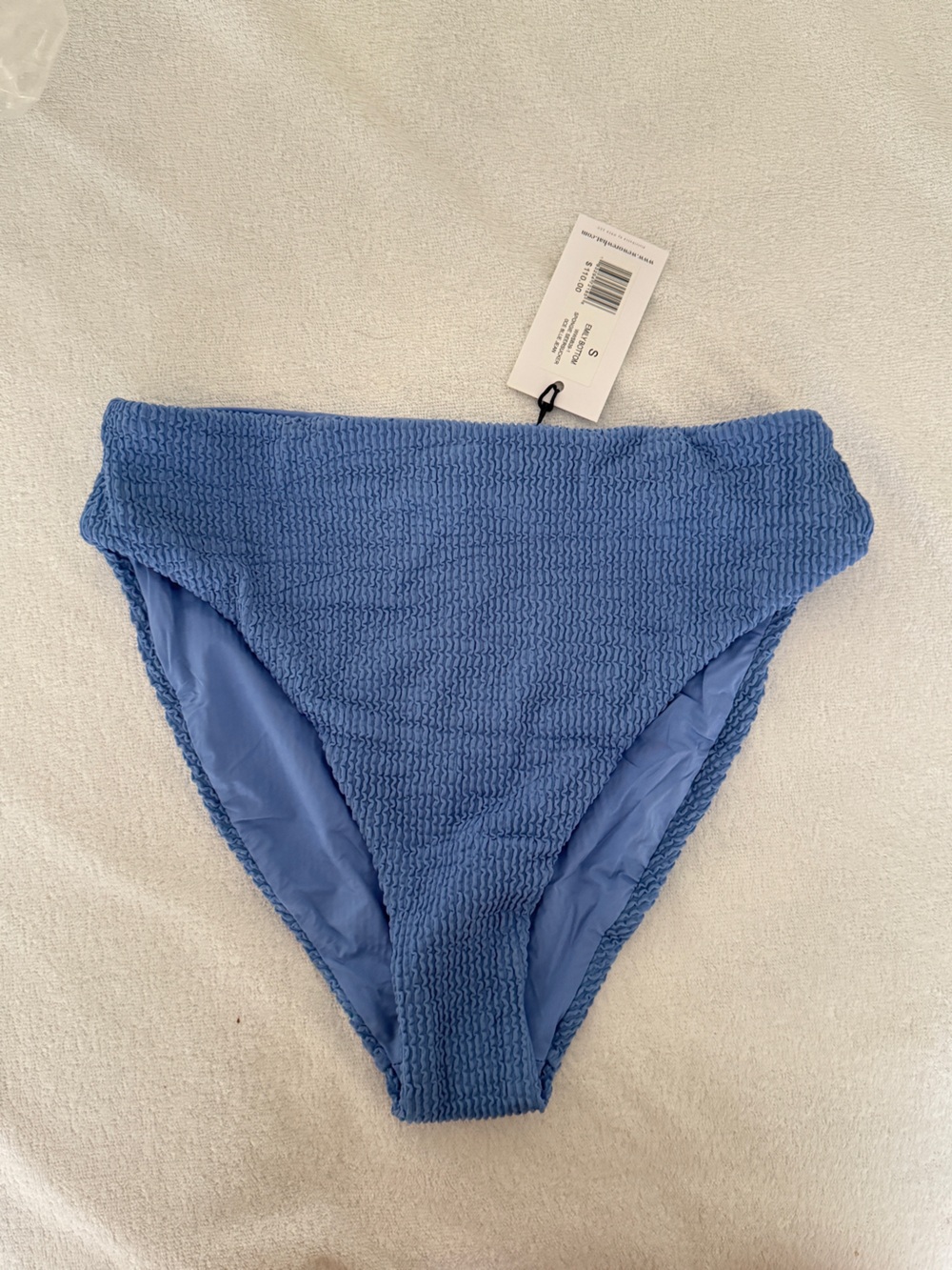 NWT/WeWoreWhat Blue Crinkle Emily Bikini Bottoms-S